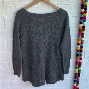 Caslon Cable Knit Detail Open Back Long Sleeve Sweater sz XS